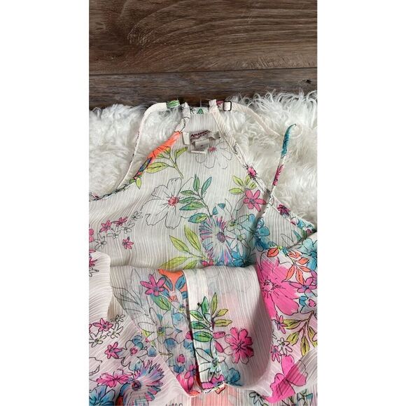 Arizona Jeans XL Floral Sheer Racerback Flowy Top - Picture 10 of 11